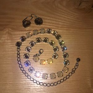 Gemstone necklace and earring set